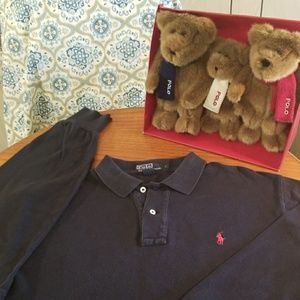 POLO Ralph Lauren Long Sleeve Shirt Black Mens L